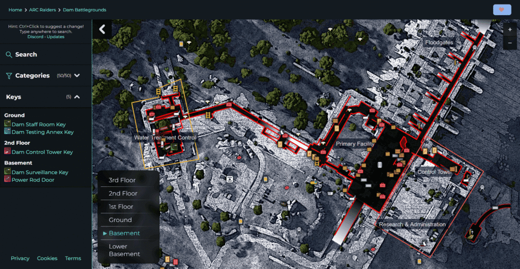 Arc Raiders interactive map