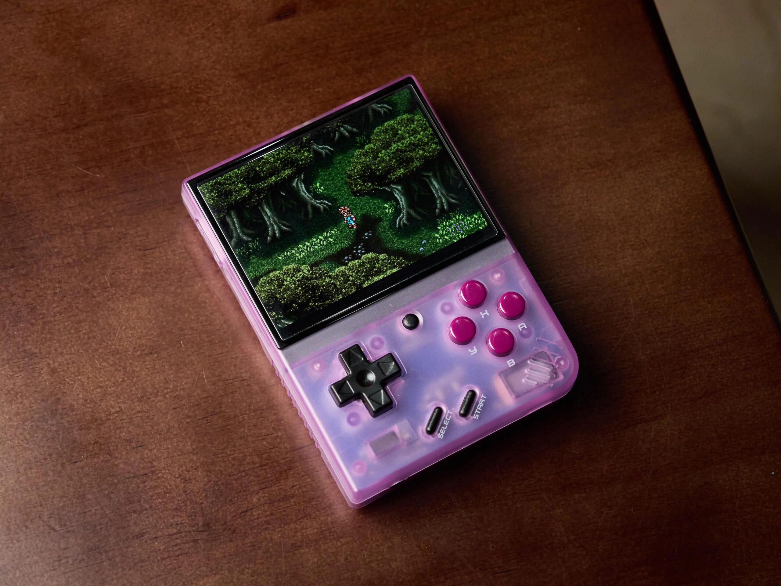Miyoo Mini Plus retro handheld running a classic game